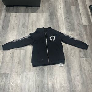 Chrome Heart Black Hoodie with the White Detailing, Mens